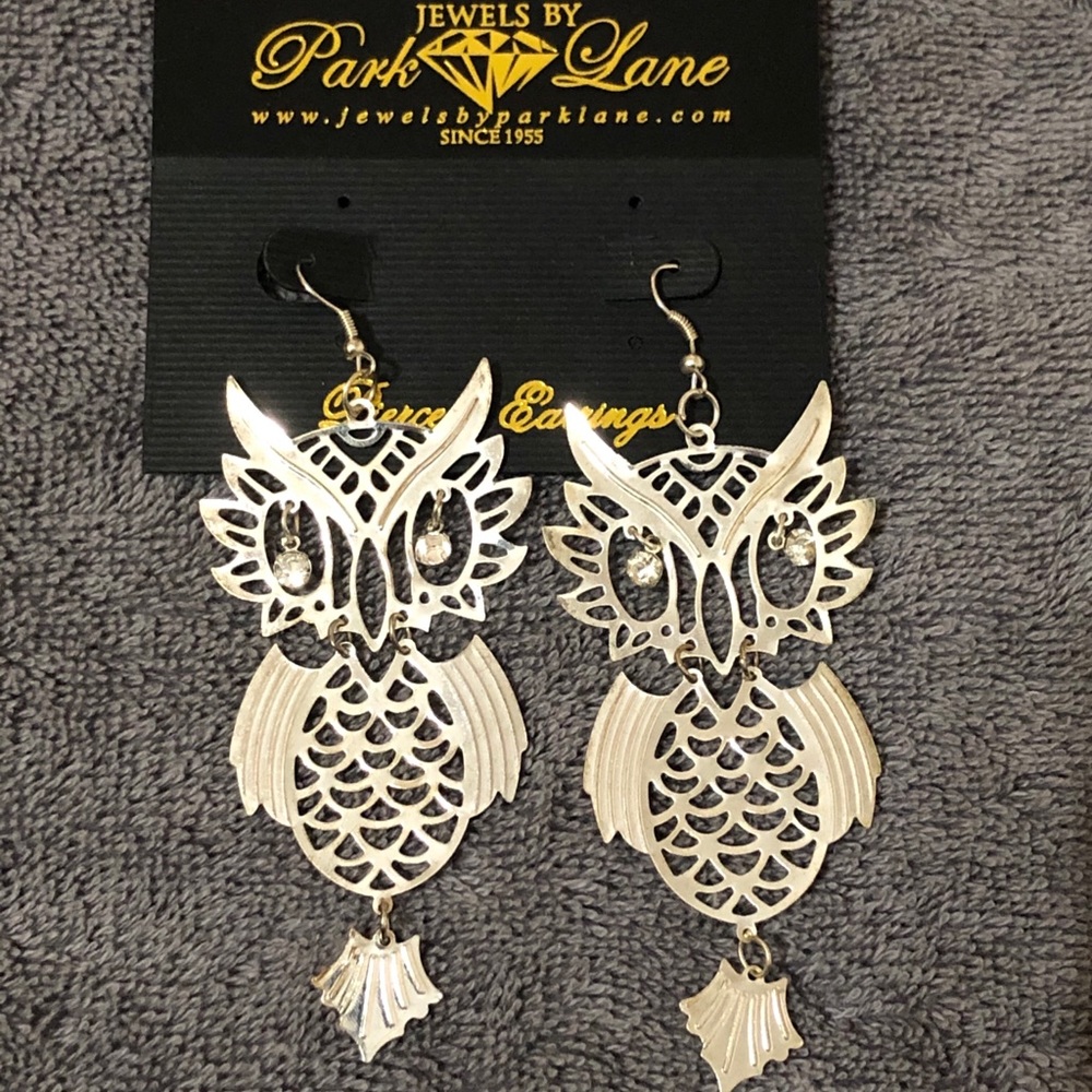 Silver Owl Earrings